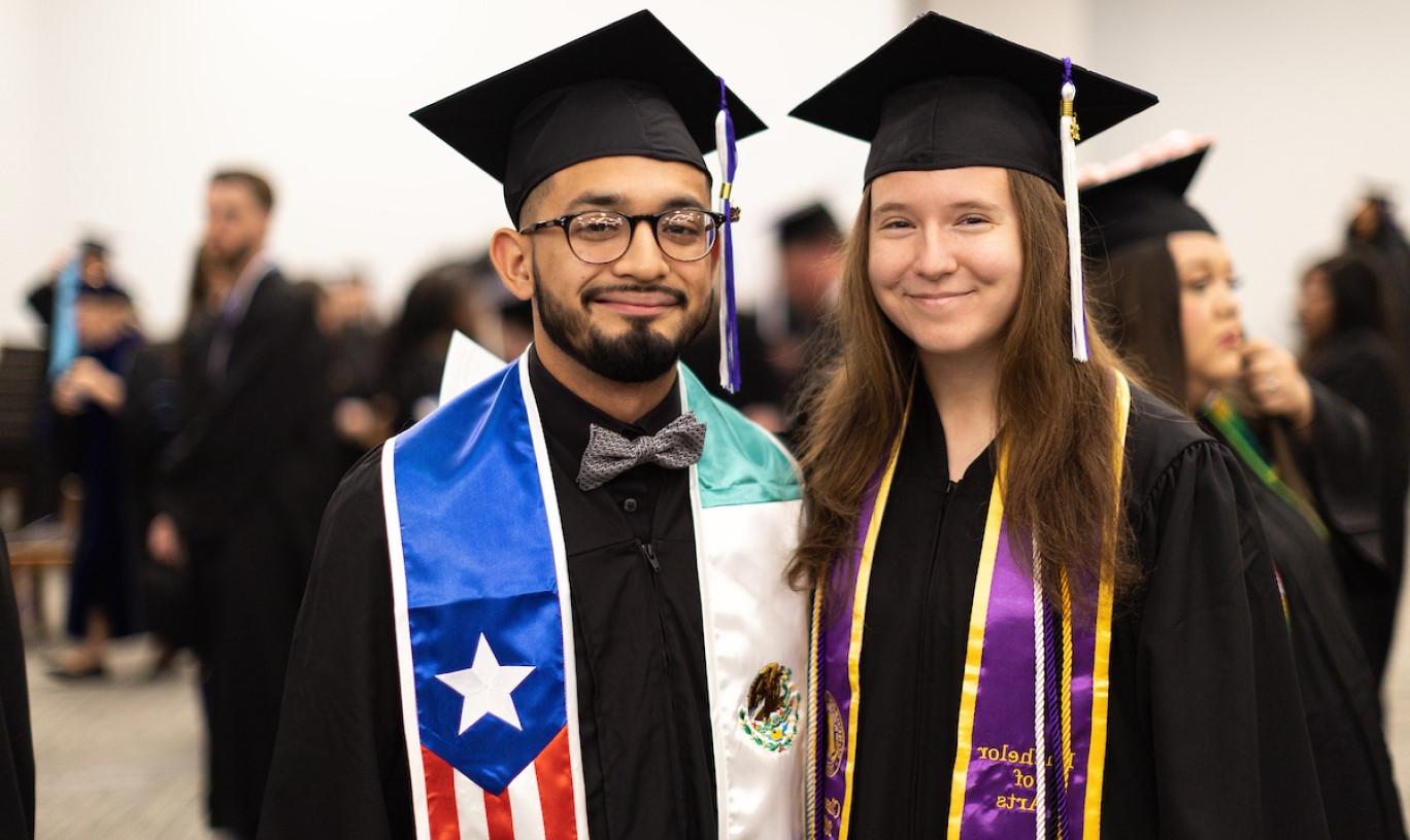 International students celebrating commencement